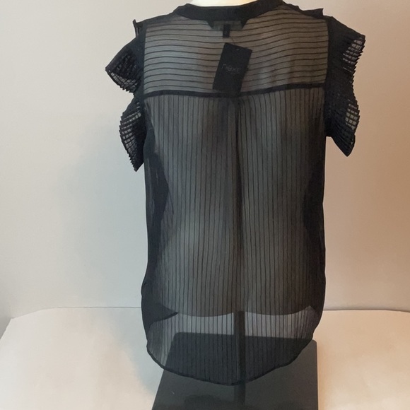 Next Black Sheer Blouse With Pleated Extended Sleeve - Picture 3 of 7